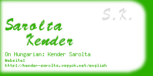 sarolta kender business card